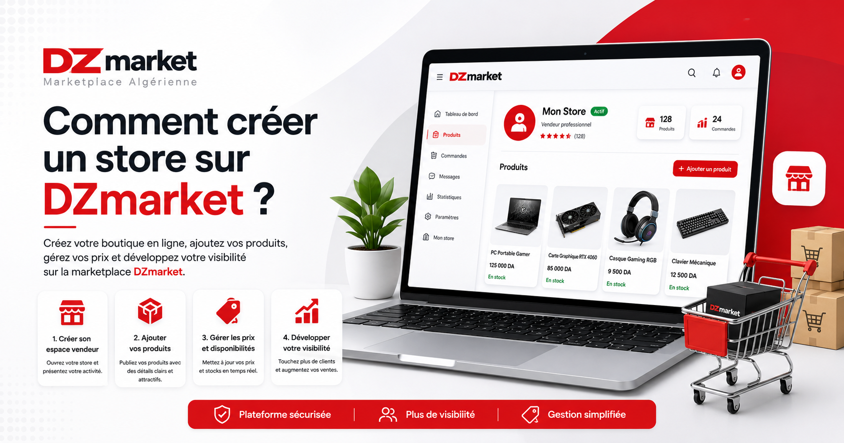 Créer un store sur DZmarket